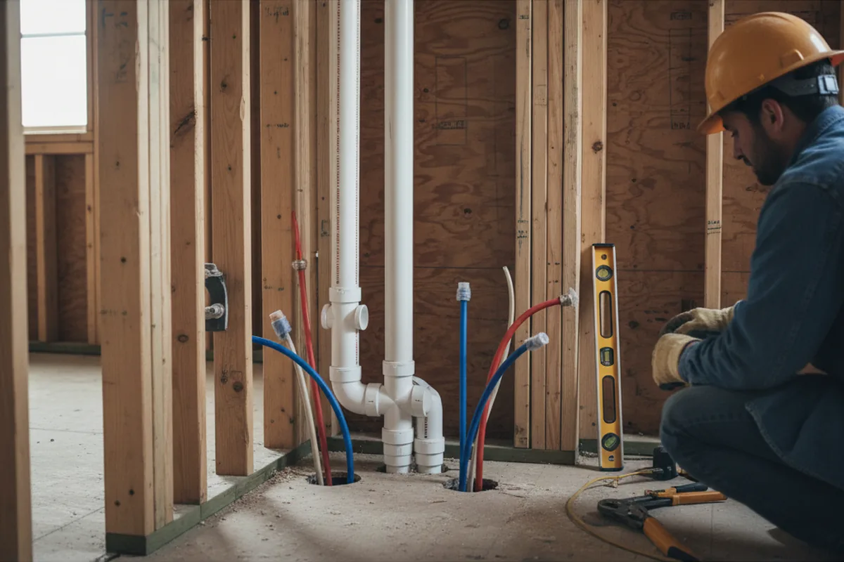Drain and supply rough-in during Garbage Disposal Repair in Plainville